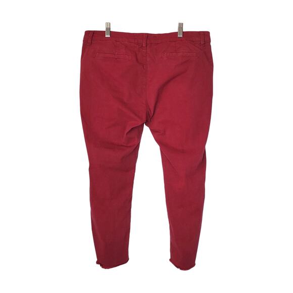 Frank & Eileen Wicklow Pants The Italian Chino Cropped Merlot Red Size 12 - Picture 3 of 8
